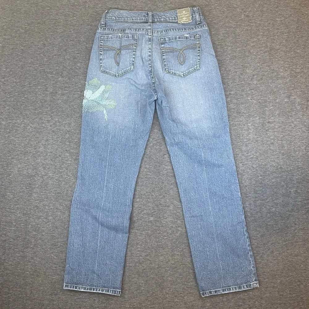 Z. Cavaricci Vintage Y2K Floral Beaded‎ Jeans Straight Boho Hippie 90's